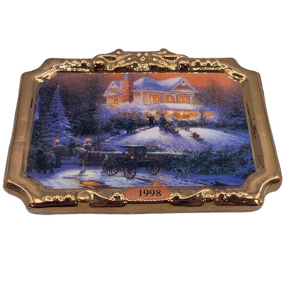1998 Hallmark Keepsake Thomas Kinkade Victorian Christmas II Ornament in Box - Picture 3 of 5